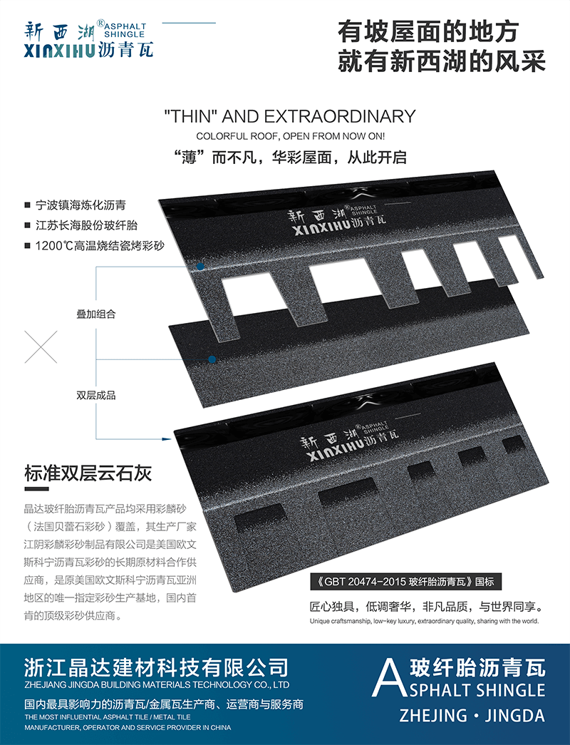 標準雙層云石灰瀝青瓦分層解析 標準雙層云石灰瀝青瓦分層解析